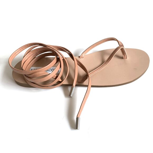 Steve Madden Women's "Anna" Beige Wrap-around Sandal Size: 6 - Picture 1 of 5